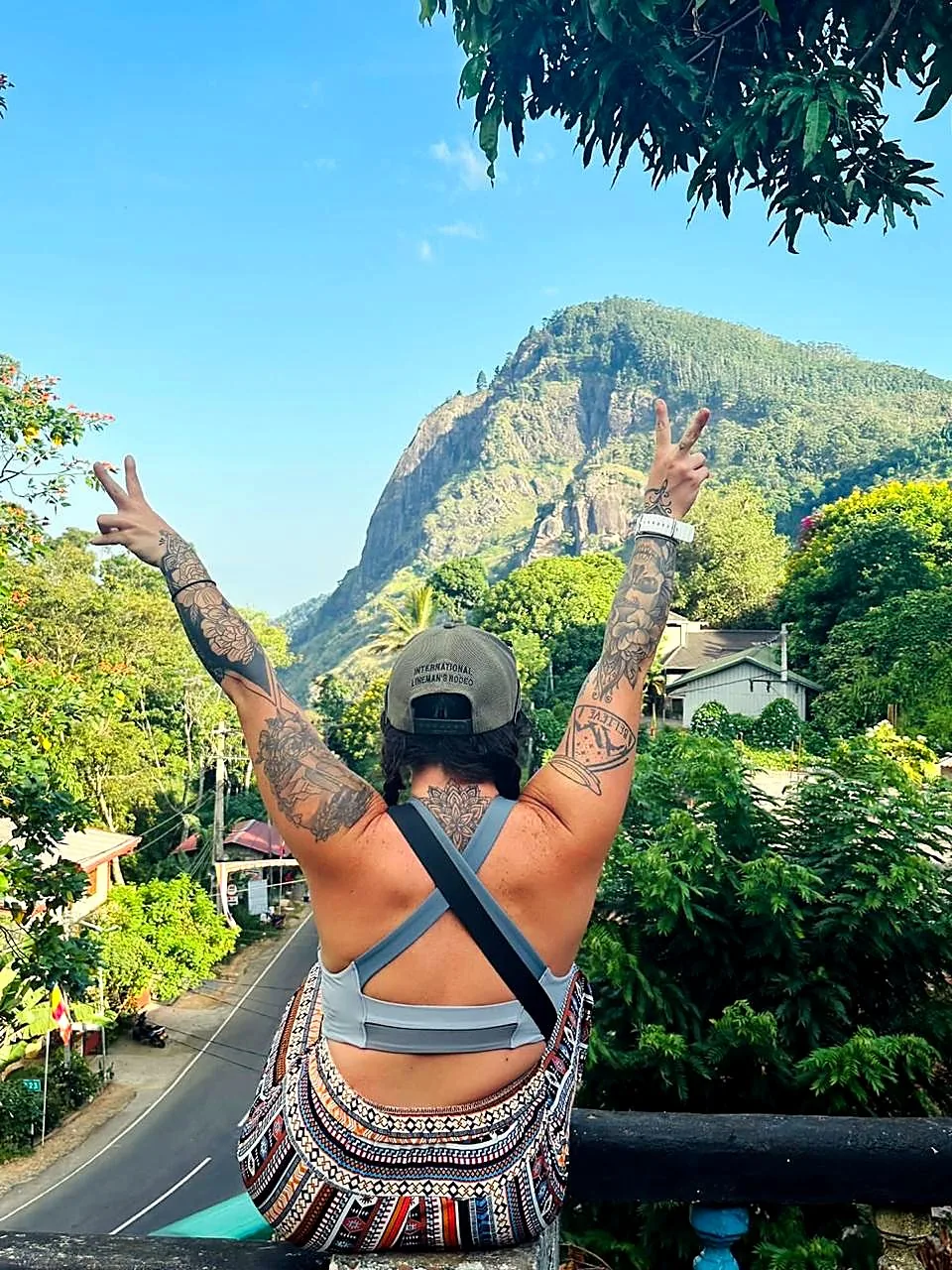 A guest celebrating the view from the terrace