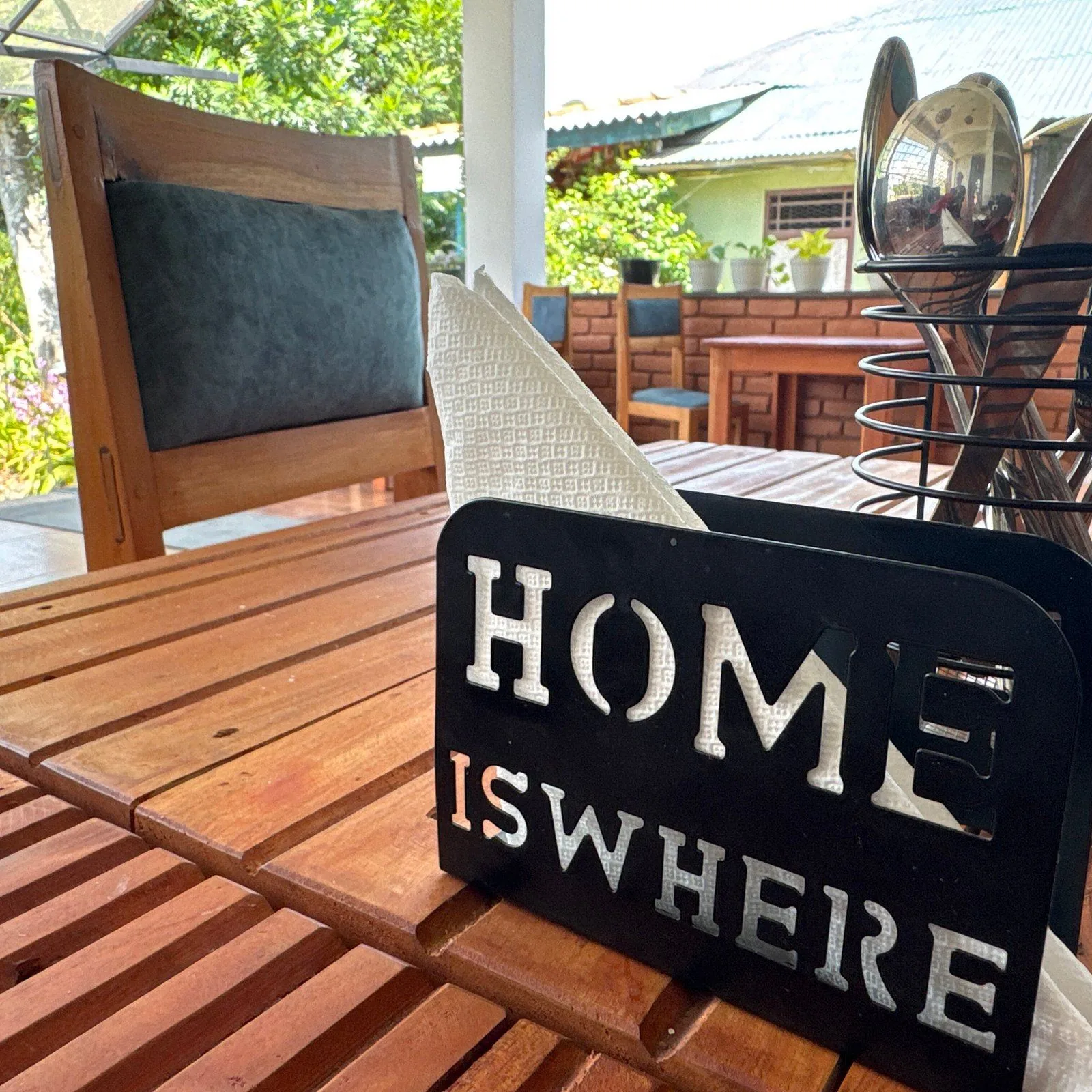 A quiet corner of the porch at Rock View Hostel Ella